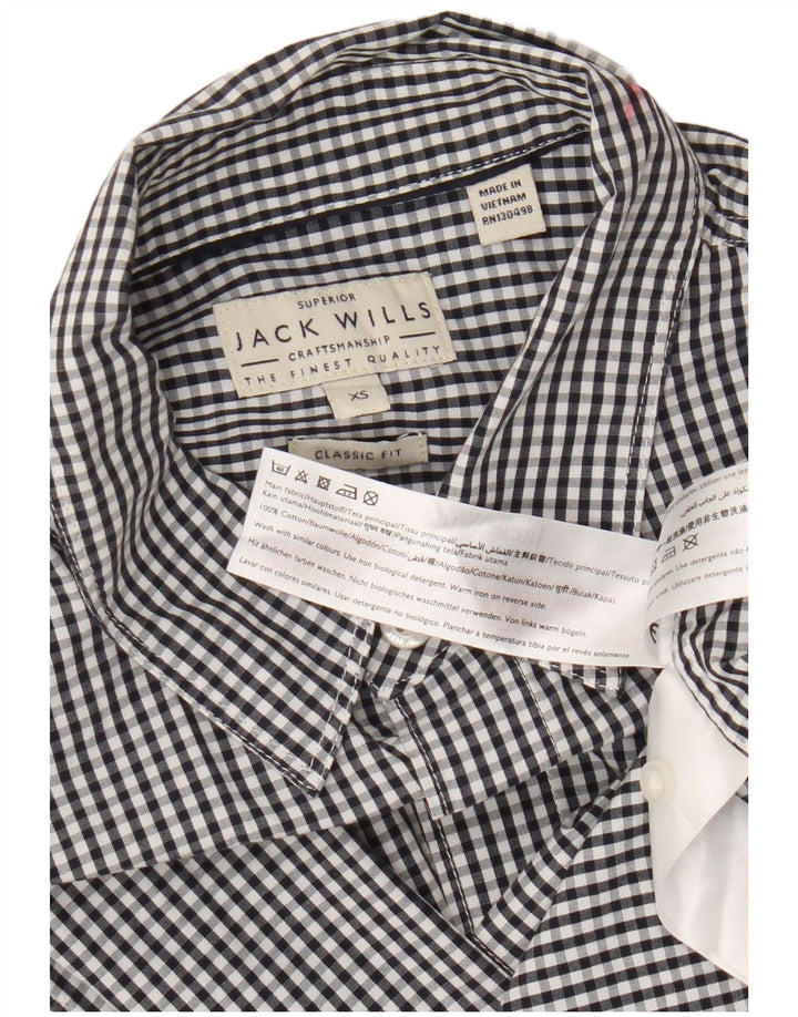 Camisa masculina de ajuste clássico Jack Wills XS preto algodão guingão