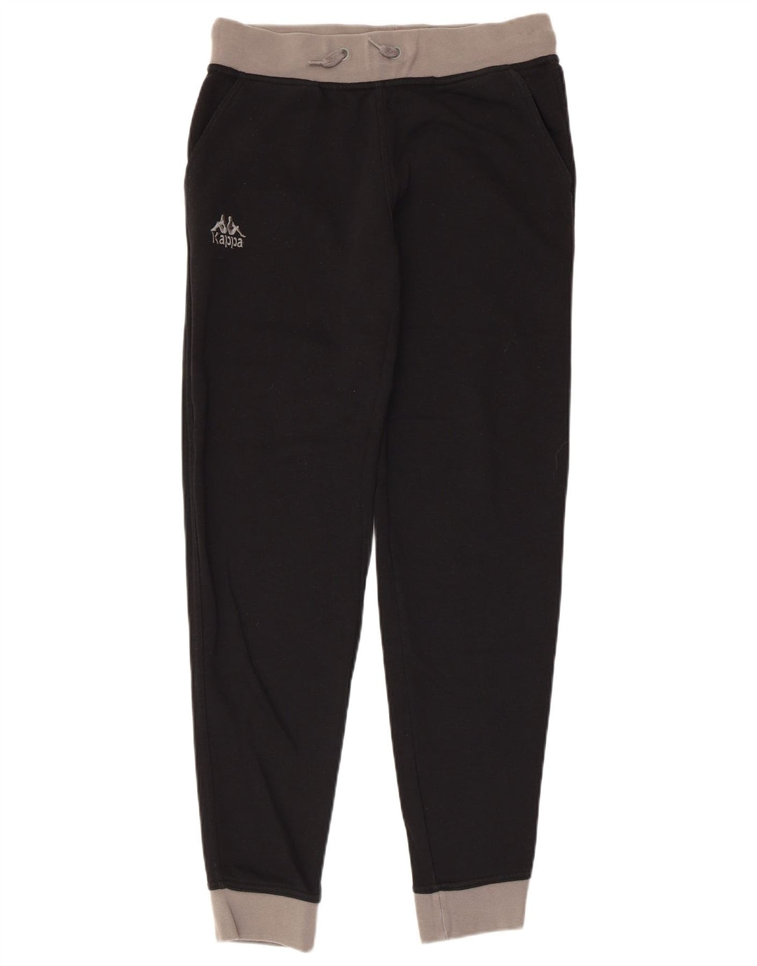 Calça de treino feminina Kappa Joggers UK 14 médio preto algodão