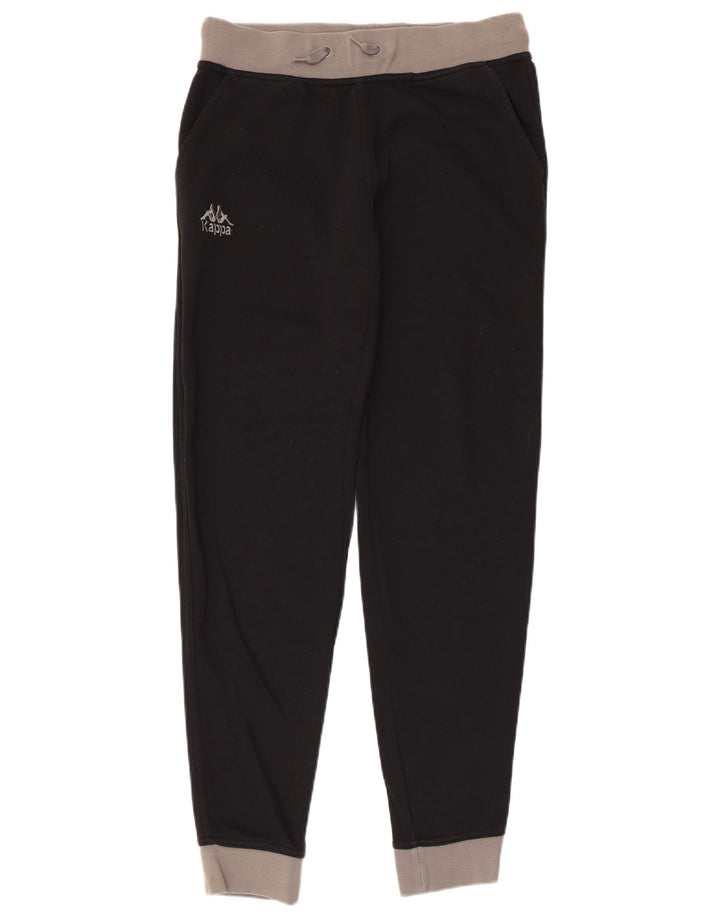 Calça de treino feminina Kappa Joggers UK 14 médio preto algodão