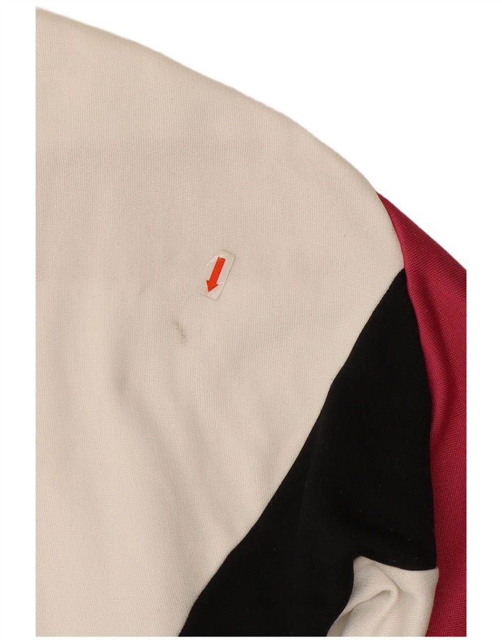 Moletom feminino LEVI'S com gola e zíper UK 14 bloco colorido branco médio