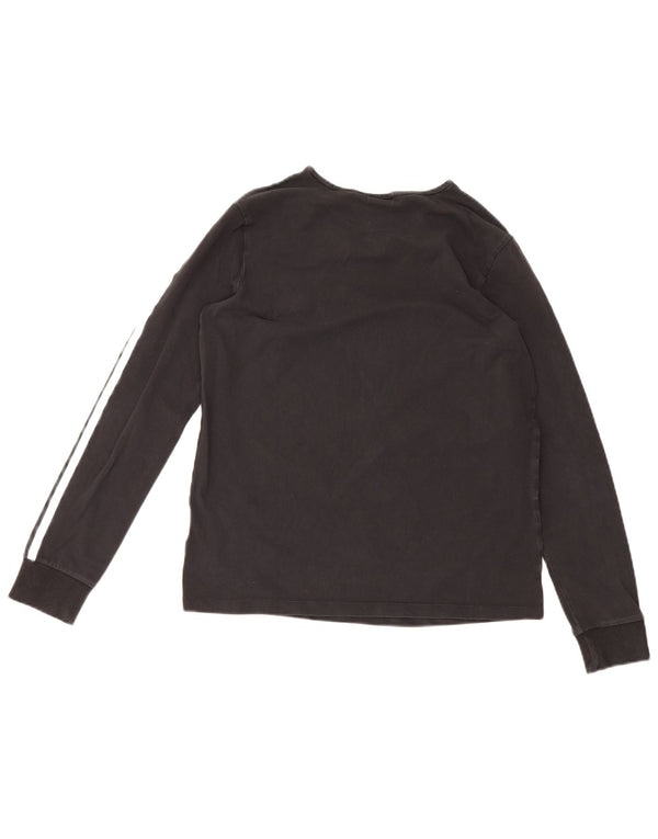 Adidas Mulher Top Manga Longa UK 14 Médio Algodão Preto Esportes