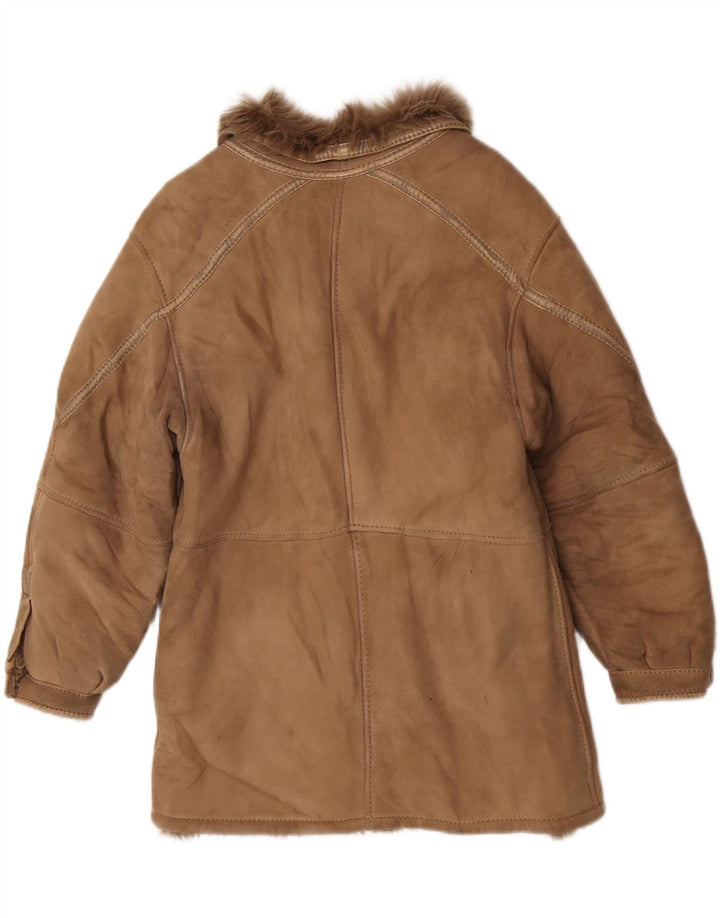 Jaqueta feminina vintage de shearling IT 44 Shearling bege médio