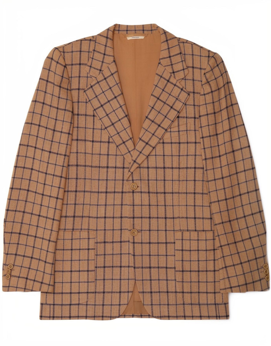 Jaqueta Blazer Masculina Cerruti 1881 com 2 Botões IT 54 2XL Bege Check Clássico