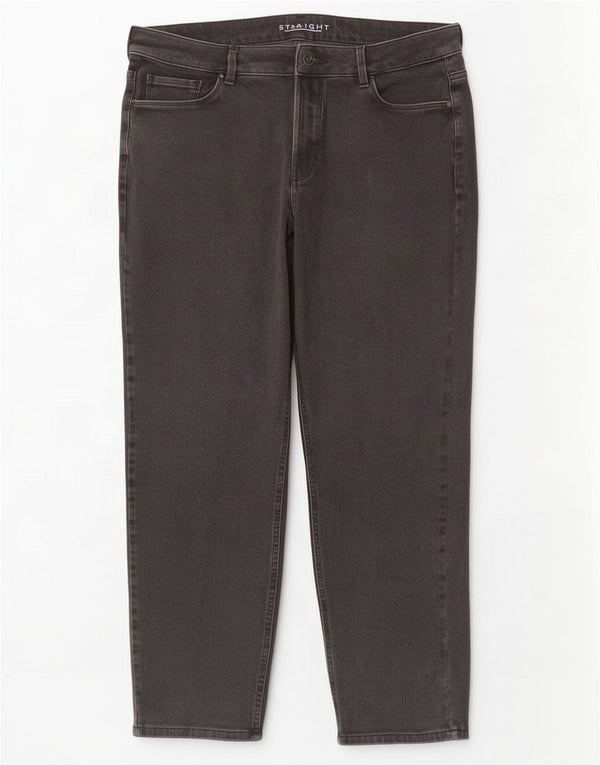 Jeans retos femininos Marks & Spencer Reino Unido 20 2XL W36 L28 algodão cinza