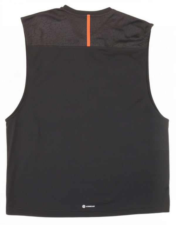 Adidas Mens Aeroready Slim Fit Colete Top XL Preto Colourblock Poliéster
