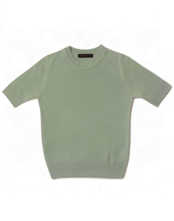 Suéter feminino Marks & Spencer de manga curta com gola redonda Reino Unido 6 XS verde