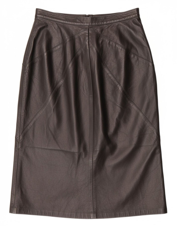 Saia feminina de couro VINTAGE IT 44 médio W30 preta