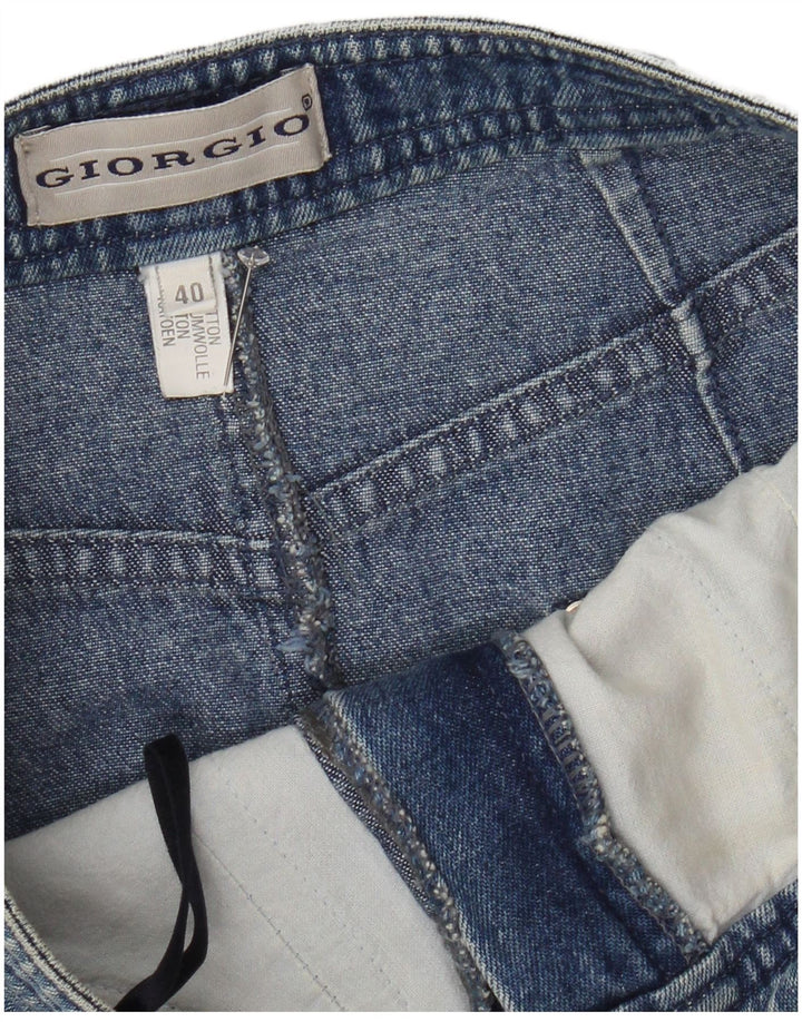 Saia jeans feminina vintage UE 40 médio W28 algodão azul