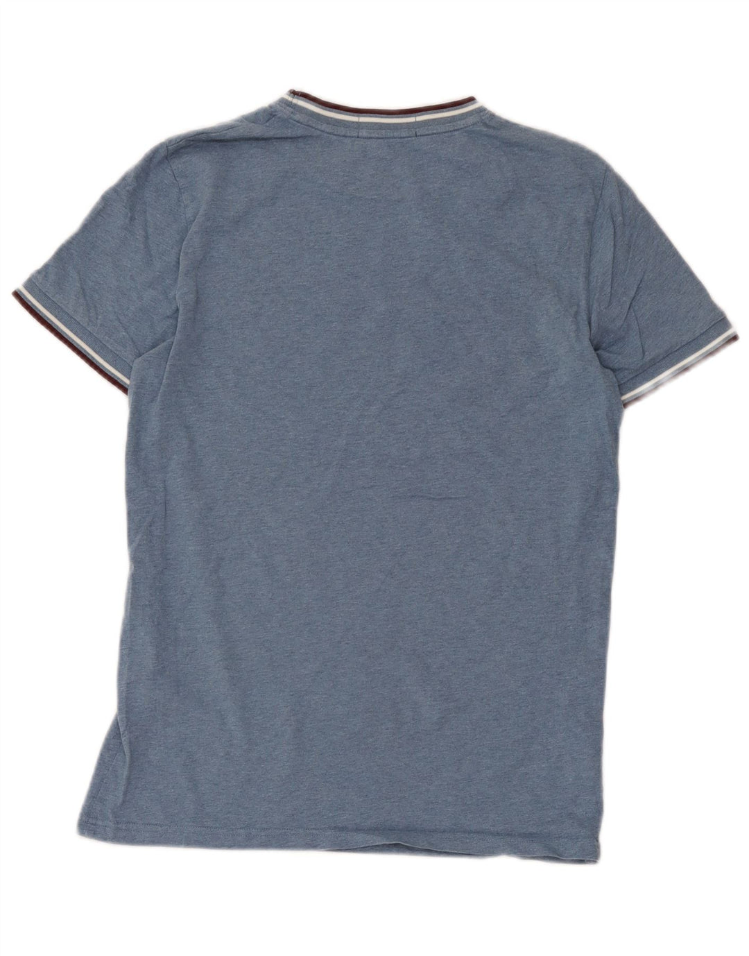 Camiseta masculina Fred Perry top pequeno algodão azul