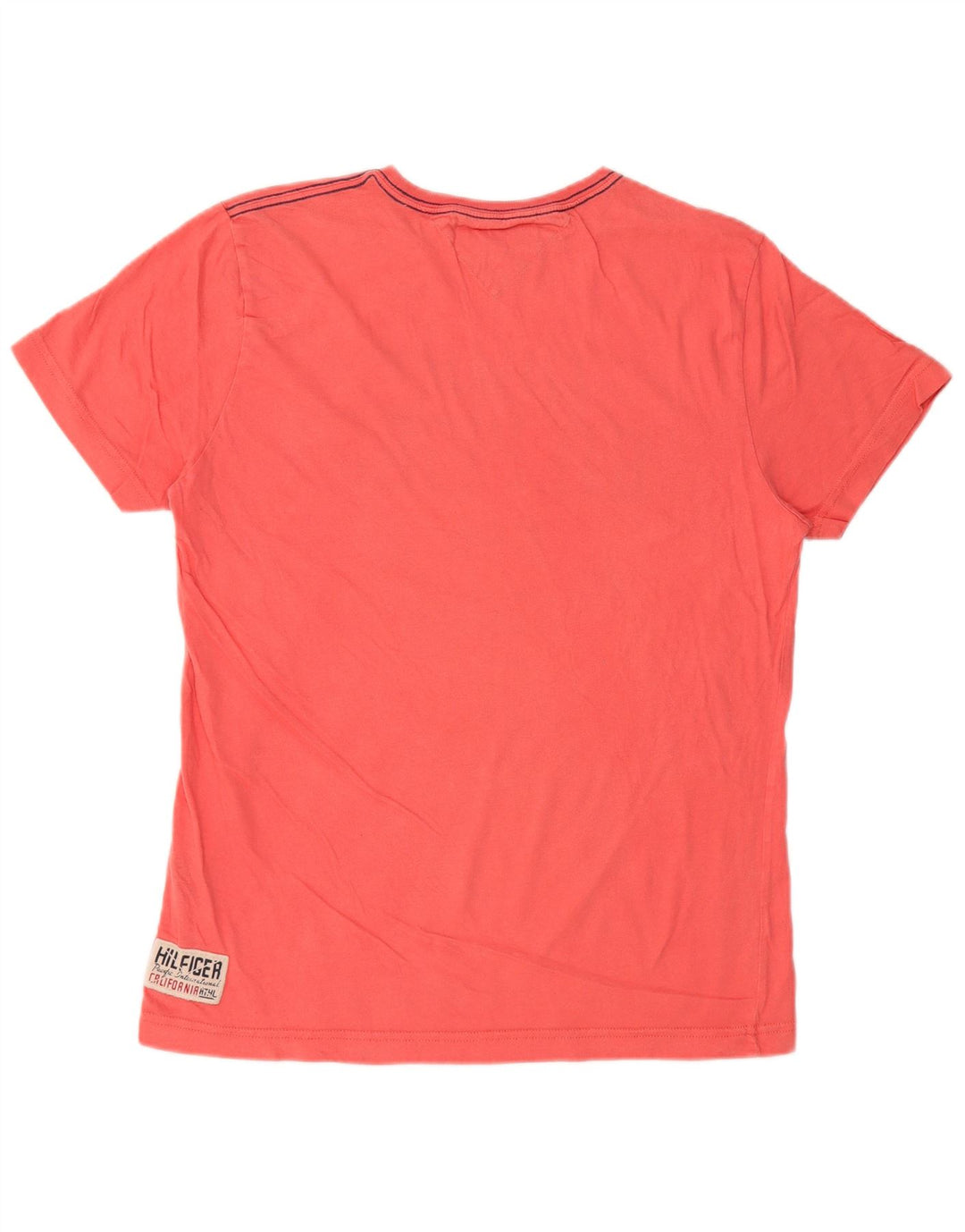 Camiseta masculina TOMMY HILFIGER com estampa gráfica média de algodão rosa