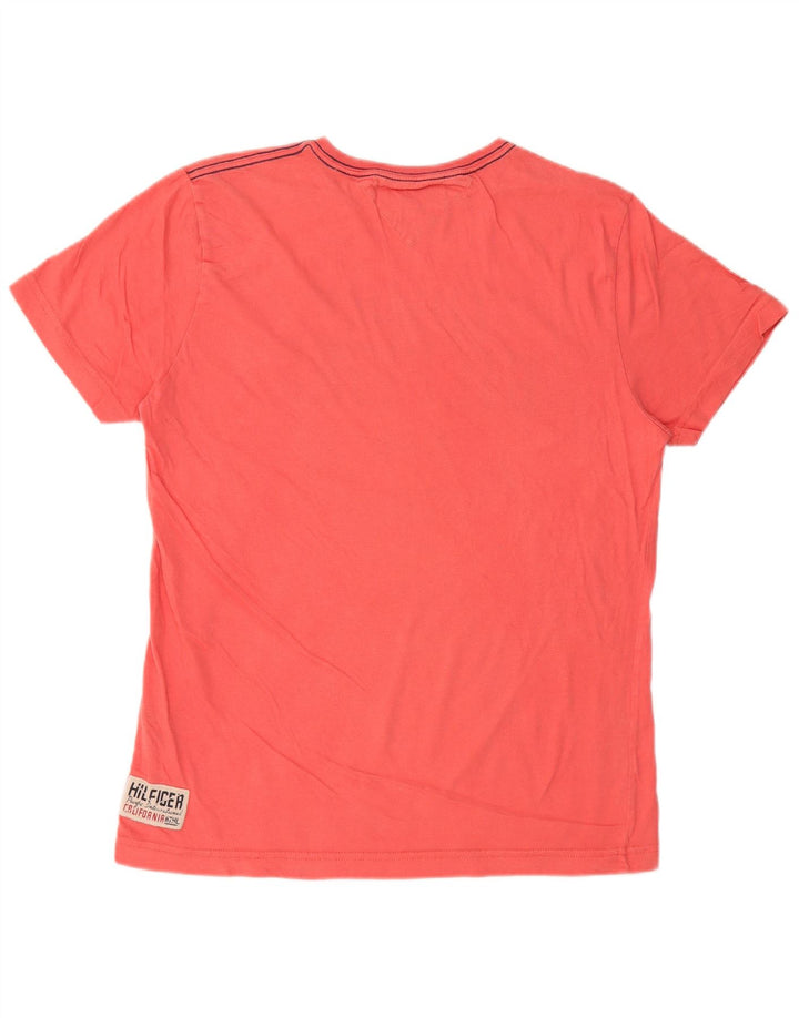 Camiseta masculina TOMMY HILFIGER com estampa gráfica média de algodão rosa