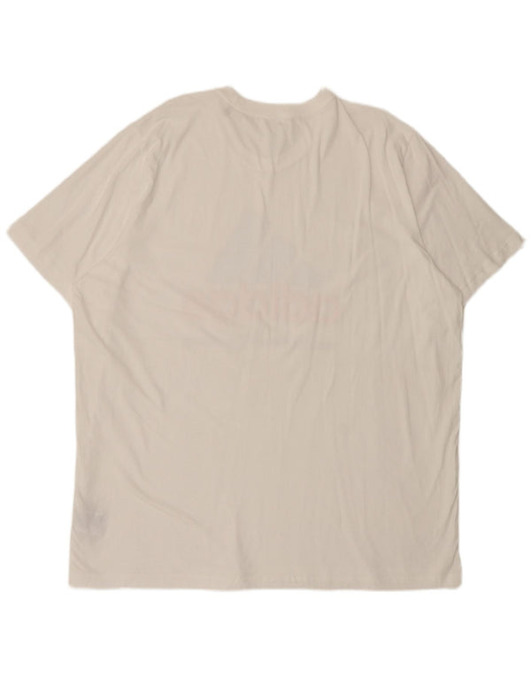 Adidas Mens Graphic T-Shirt Top 2XL Algodão Branco