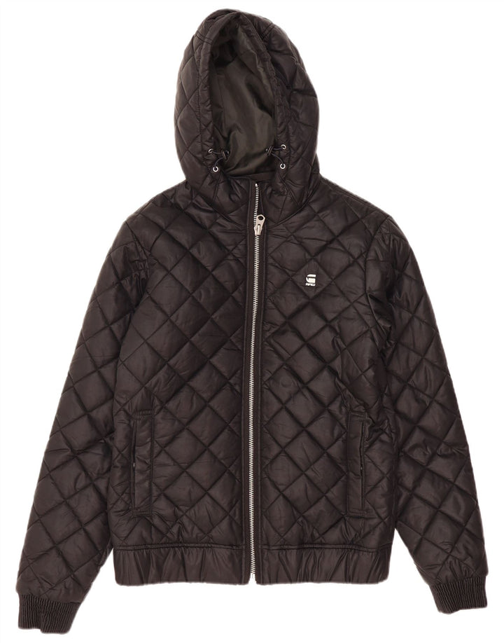 Jaqueta masculina acolchoada com capuz G-Star UK 36 pequena preta