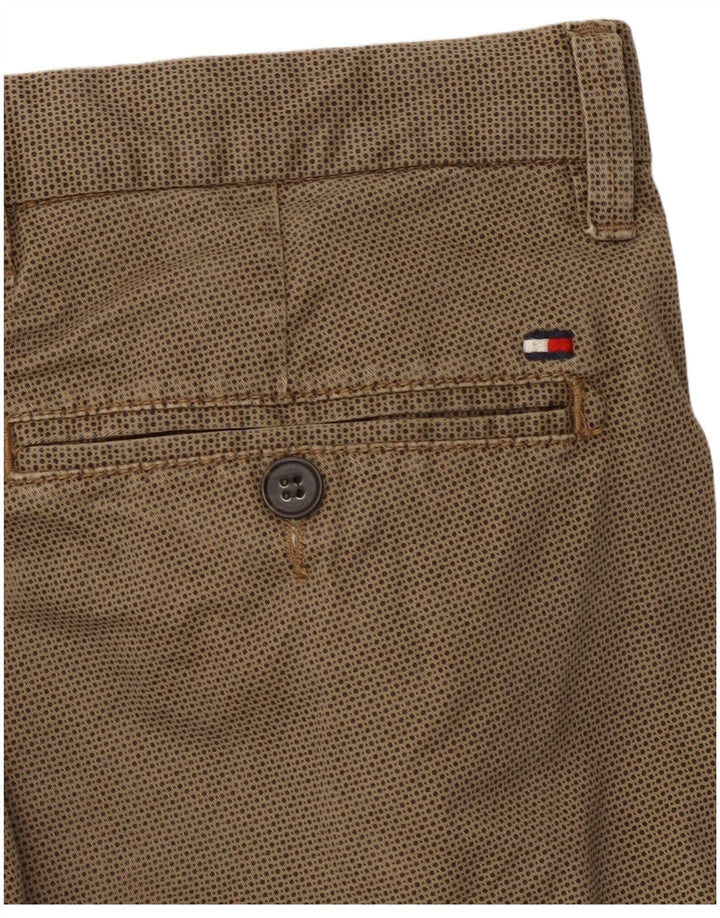Calça Chino masculina TOMMY HILFIGER W34 L29 algodão manchado marrom