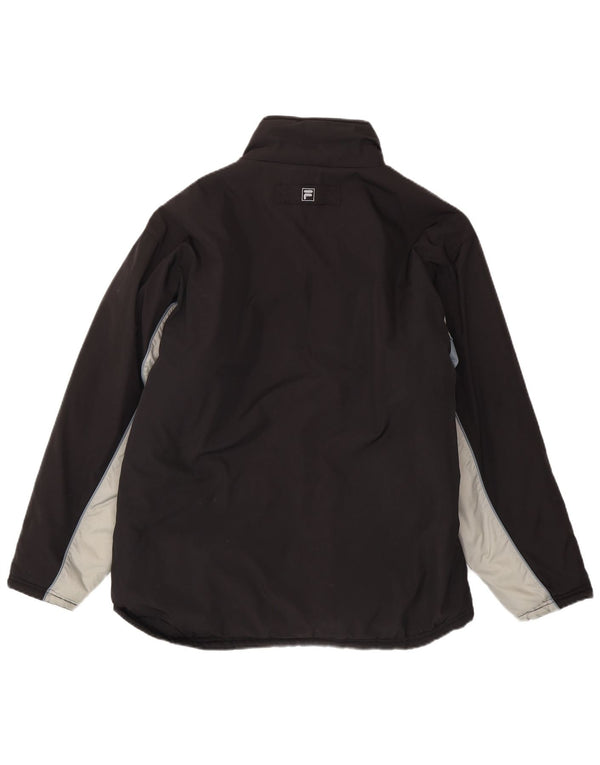 Jaqueta acolchoada reversível masculina Fila IT 50 grande poliéster preto Colourblock