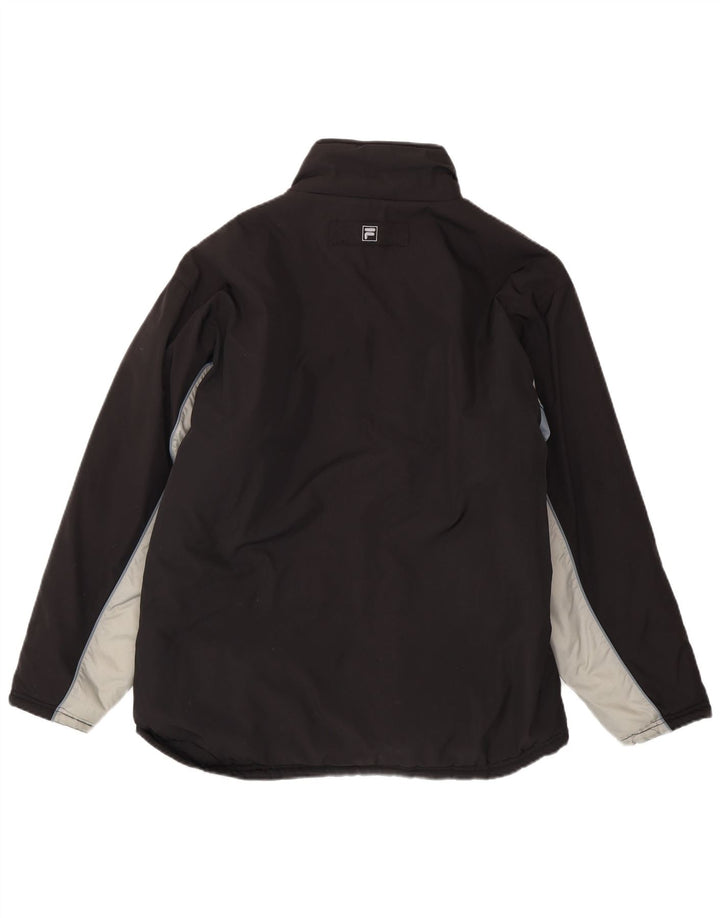 Jaqueta acolchoada reversível masculina Fila IT 50 grande poliéster preto Colourblock