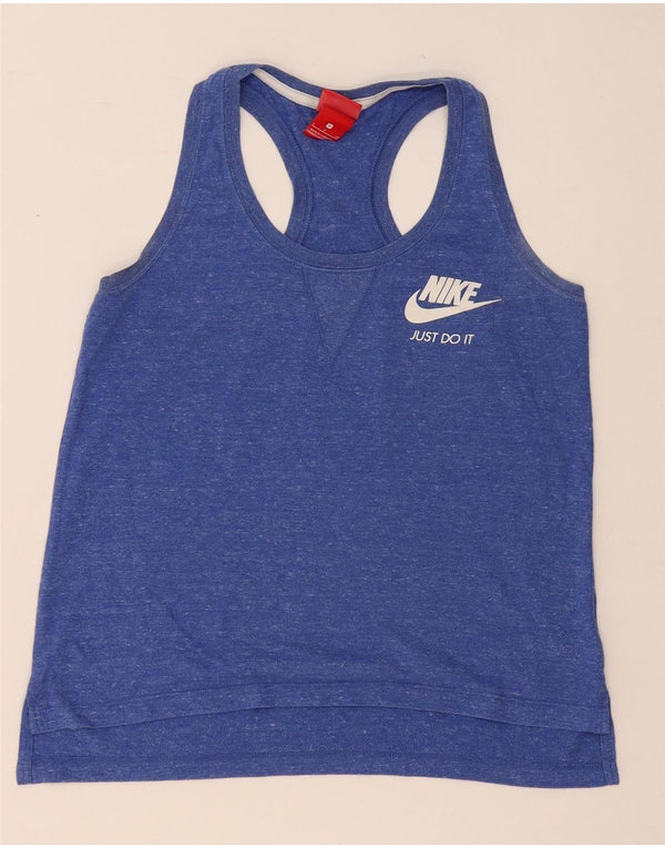 Colete feminino Nike UK 10 pequeno azul manchado
