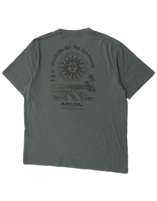 Camiseta masculina Rip Curl com ajuste relaxado e algodão verde XL