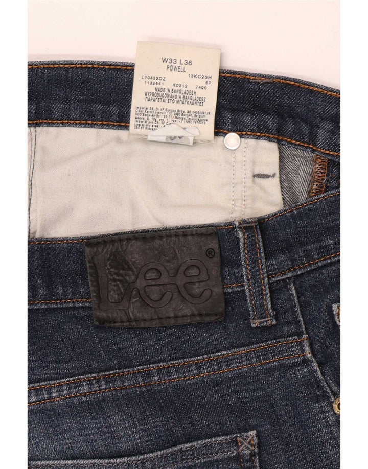 Lee Mens Powell Straight Jeans W33 L30 Azul Algodão