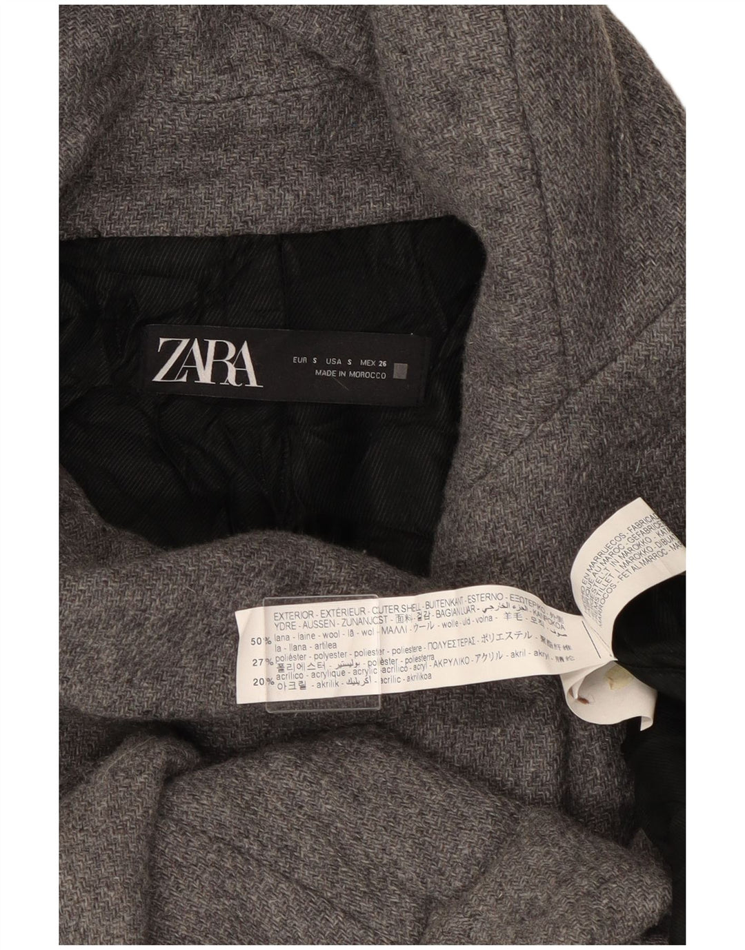 Jaqueta bomber com capuz feminina Zara Reino Unido 10 pequena lã cinza