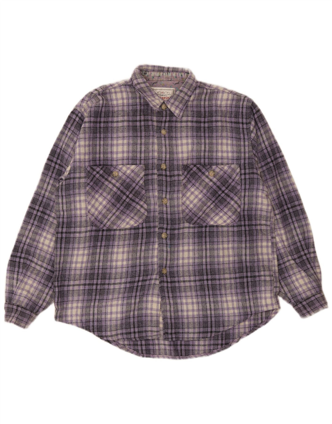 Camisa masculina de flanela Wampum XL xadrez roxo