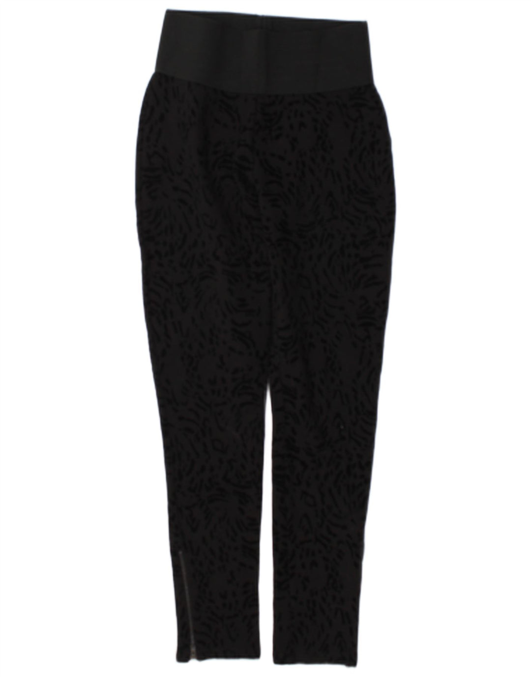 Leggings femininas Zara UK 12 médio preto com estampa animal