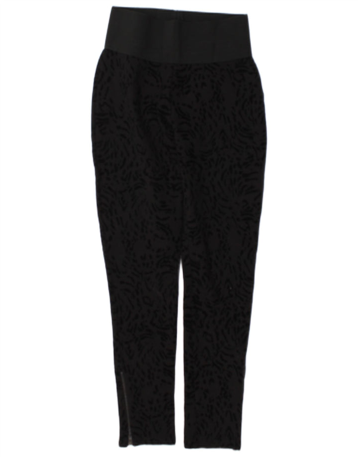 Leggings femininas Zara UK 12 médio preto com estampa animal