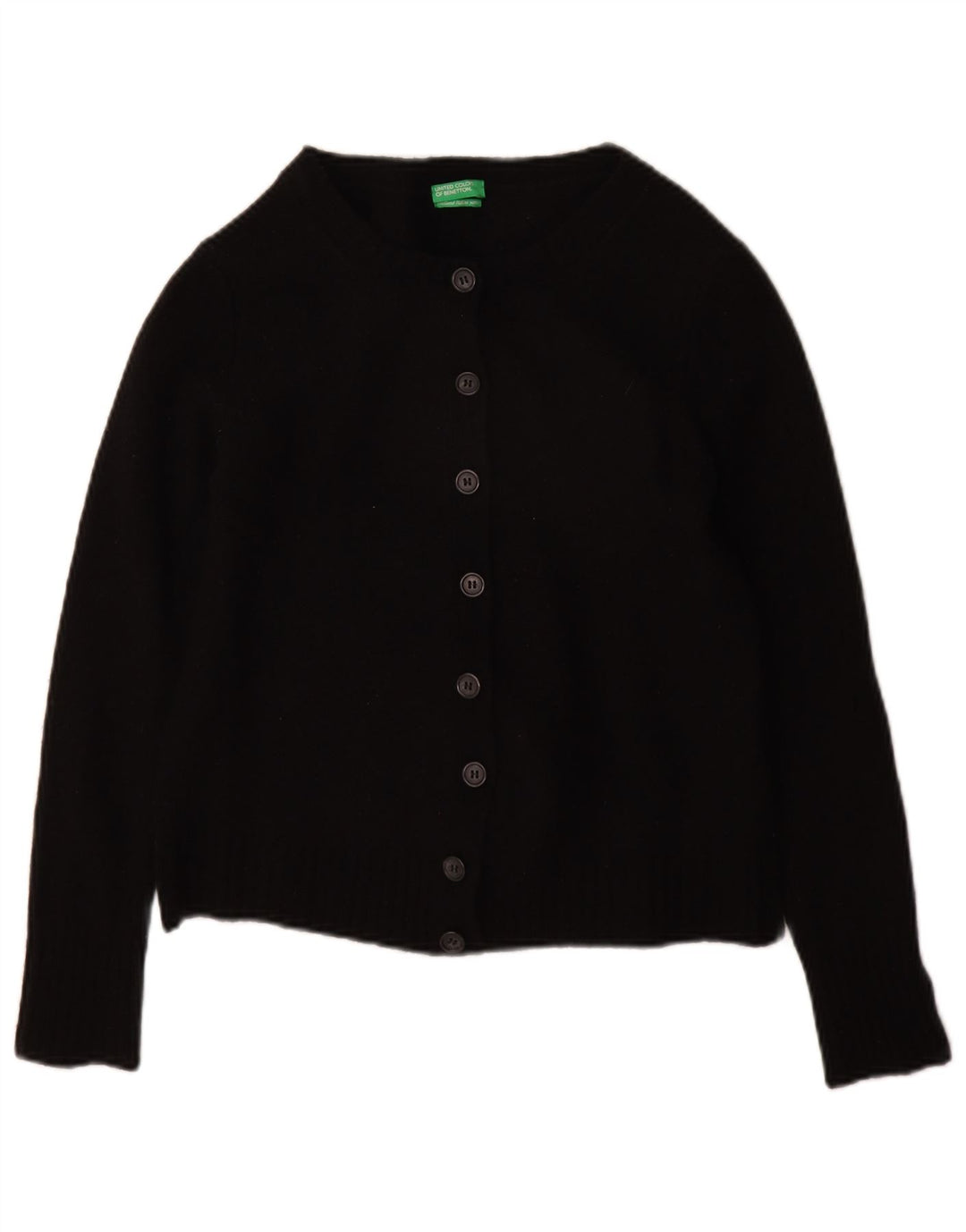 Suéter cardigã feminino Benetton Reino Unido 10 pequeno preto