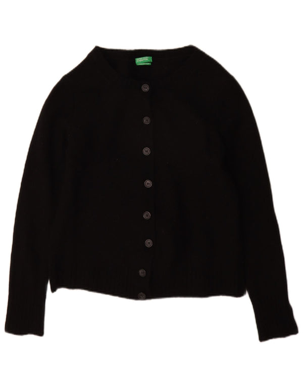 Suéter cardigã feminino Benetton Reino Unido 10 pequeno preto