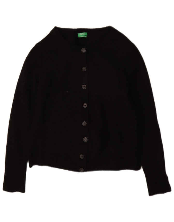 Suéter cardigã feminino Benetton Reino Unido 10 pequeno preto