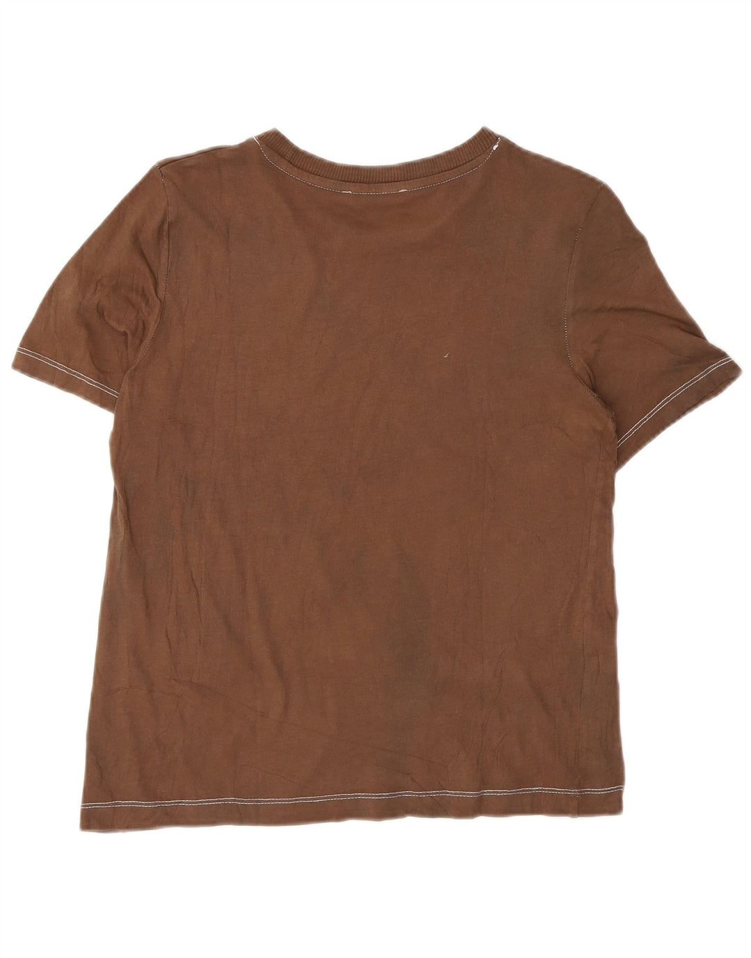 Zara Camiseta Feminina Top UK 10 Pequena Marrom