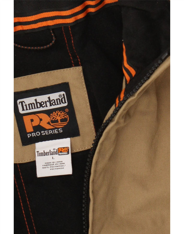 Jaqueta bomber masculina Timberland UK 40 grande bege colorblock poliamida