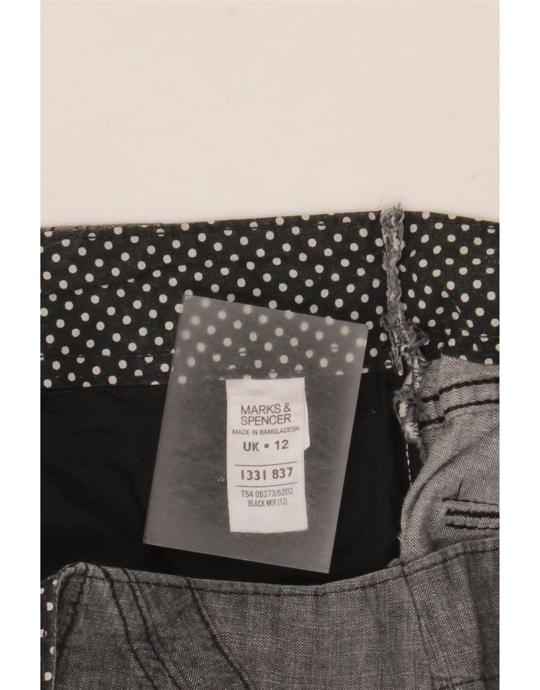 Shorts chino feminino MARKS & SPENCER UK 12 médio W30 algodão preto