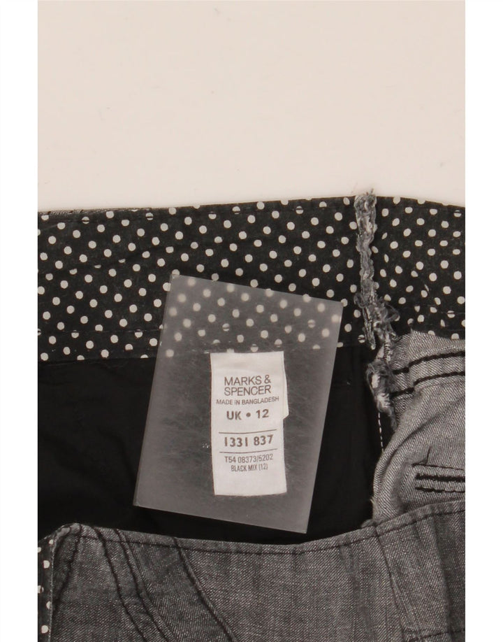 Shorts chino feminino MARKS & SPENCER UK 12 médio W30 algodão preto