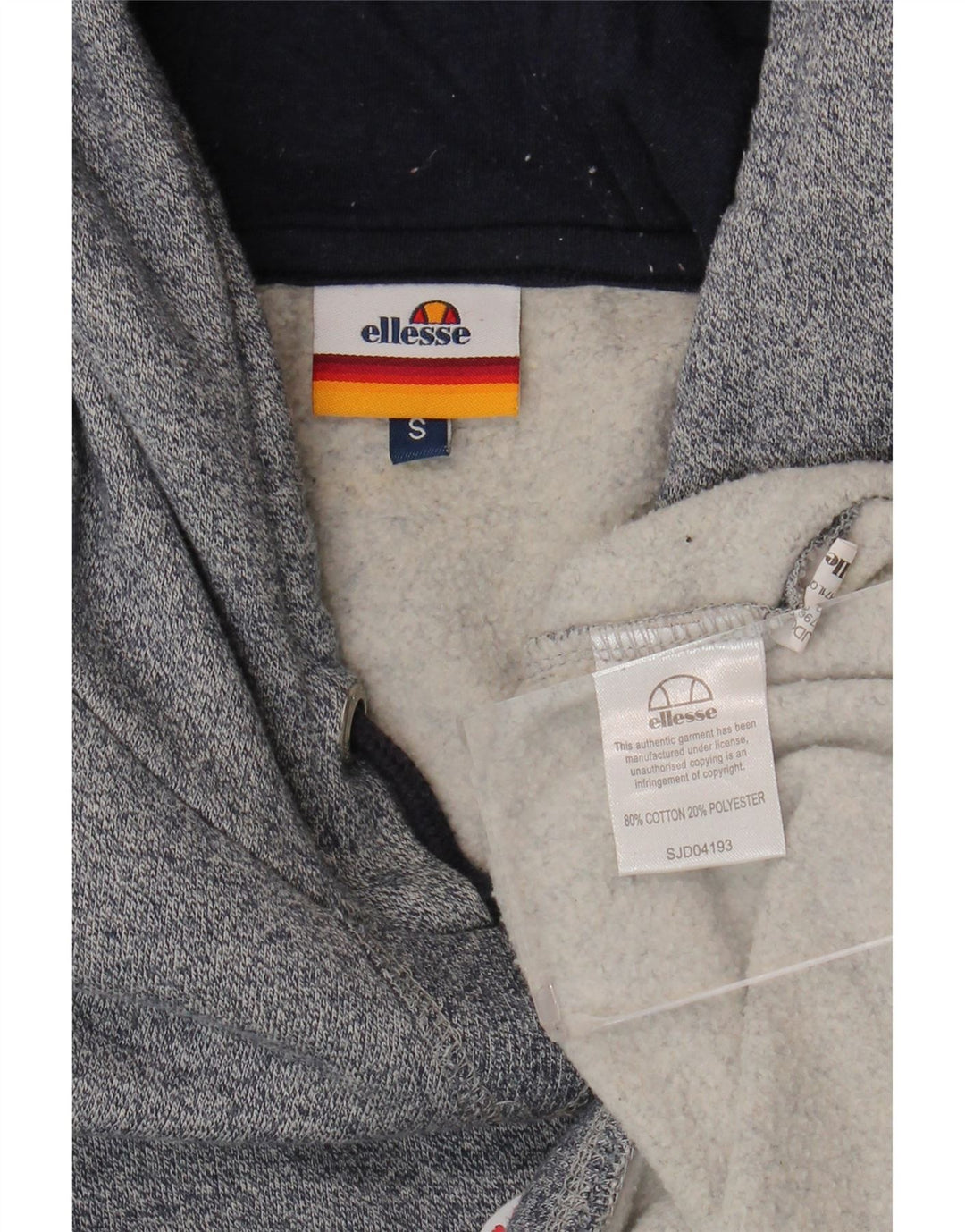 Suéter Ellesse masculino com capuz gráfico pequeno cinza algodão