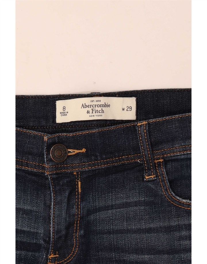 Shorts jeans feminino Abercrombie & Fitch US 8 médio W29 azul marinho