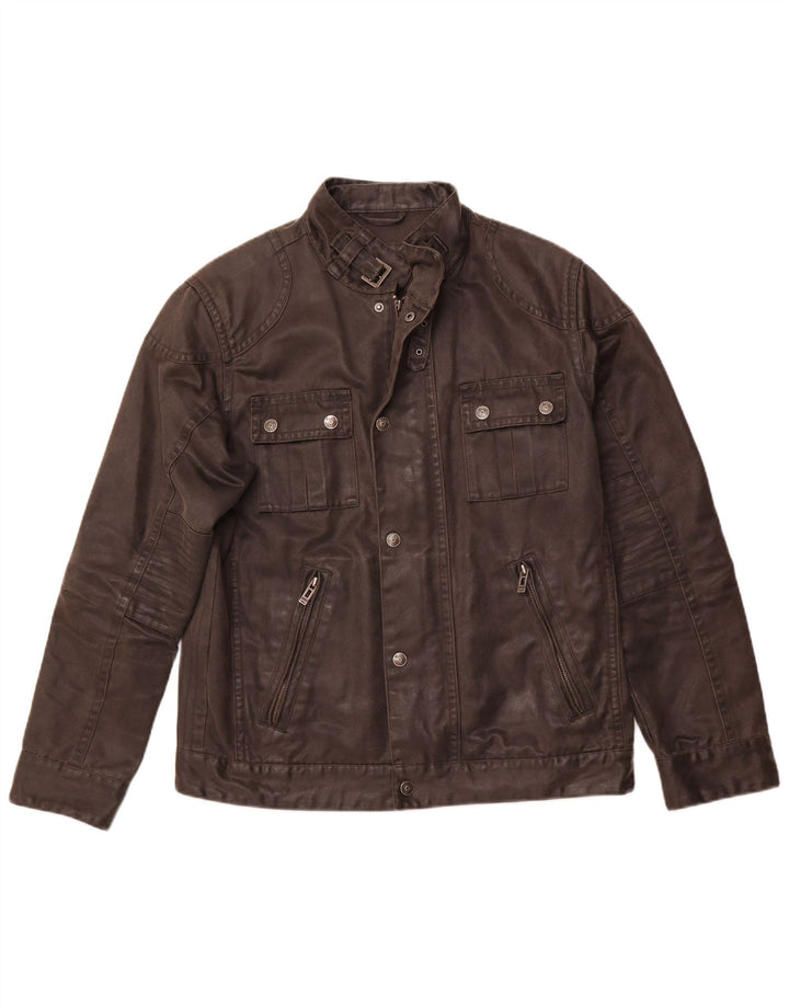Jaqueta utilitária masculina ENGBERS UK 40 grande algodão preto