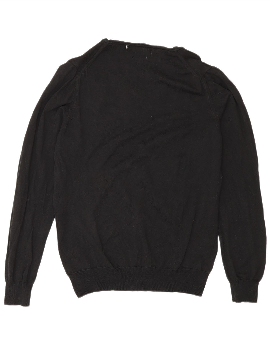 Zara Suéter masculino com decote em V médio preto