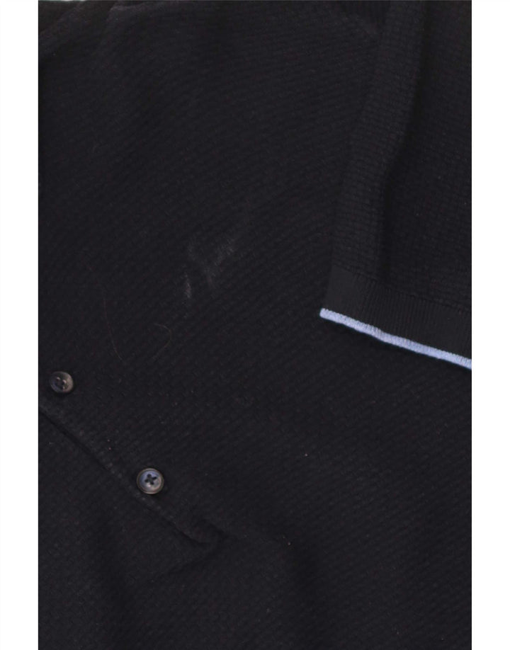 Camisa polo masculina Massimo Dutti grande algodão azul marinho