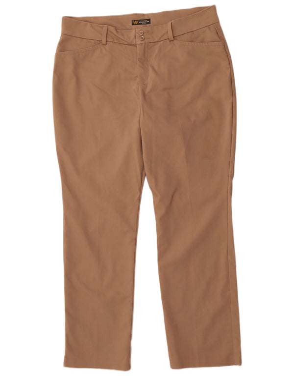 Lee Calça feminina casual de cintura média com corte regular W34 L29 marrom