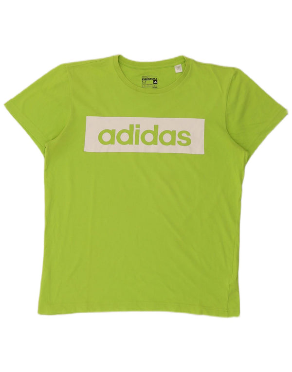 ADIDAS Mens Climalite Graphic T-Shirt Top Médio Algodão Verde