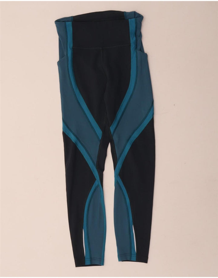 Lululemon Leggings feminino US 4 pequeno azul colorblock nylon