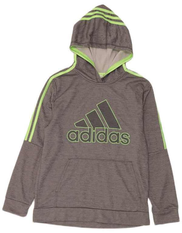 Adidas Meninos Graphic Hoodie Jumper 15-16 Anos XL Cinza Poliéster
