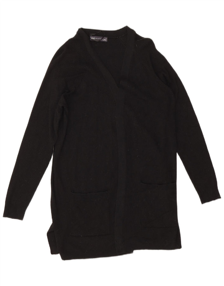 Suéter cardigã aberto feminino Marks & Spencer Reino Unido 14 viscose preta média