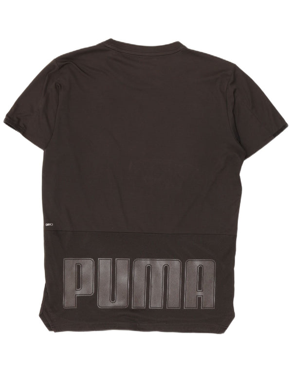 Puma Mens Graphic T-Shirt Top Pequeno Esporte Preto Poliéster