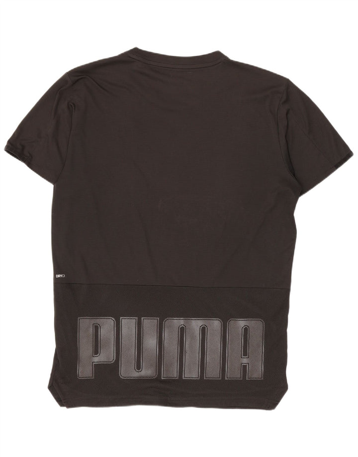 Puma Mens Graphic T-Shirt Top Pequeno Esporte Preto Poliéster