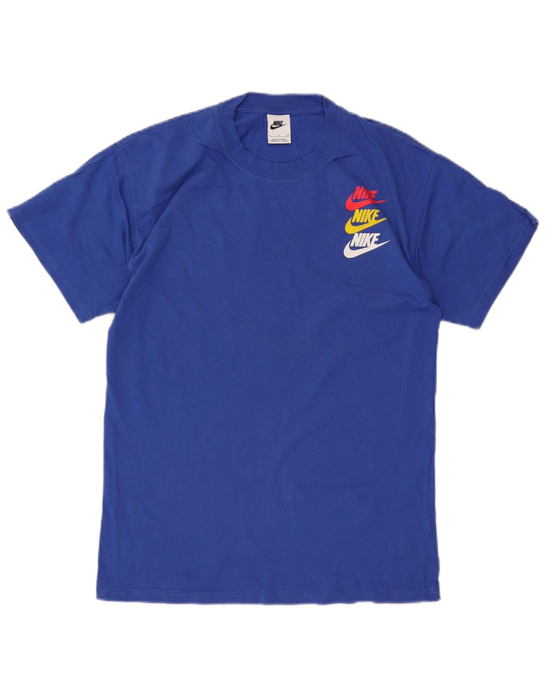 Camiseta Nike masculina gráfica Top pequeno algodão azul