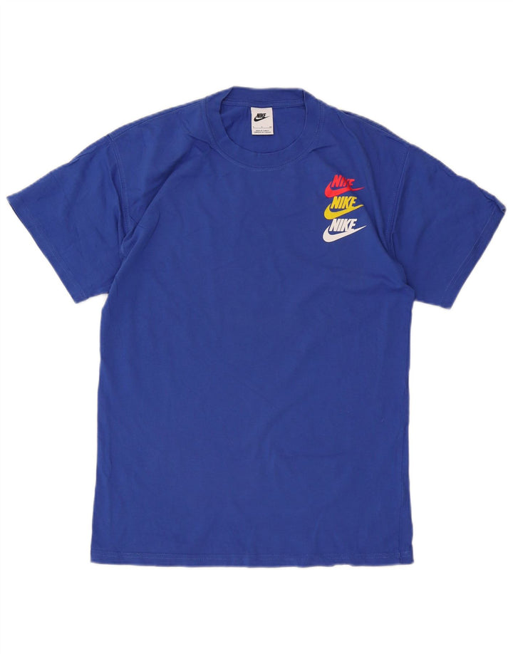 Camiseta Nike masculina gráfica Top pequeno algodão azul
