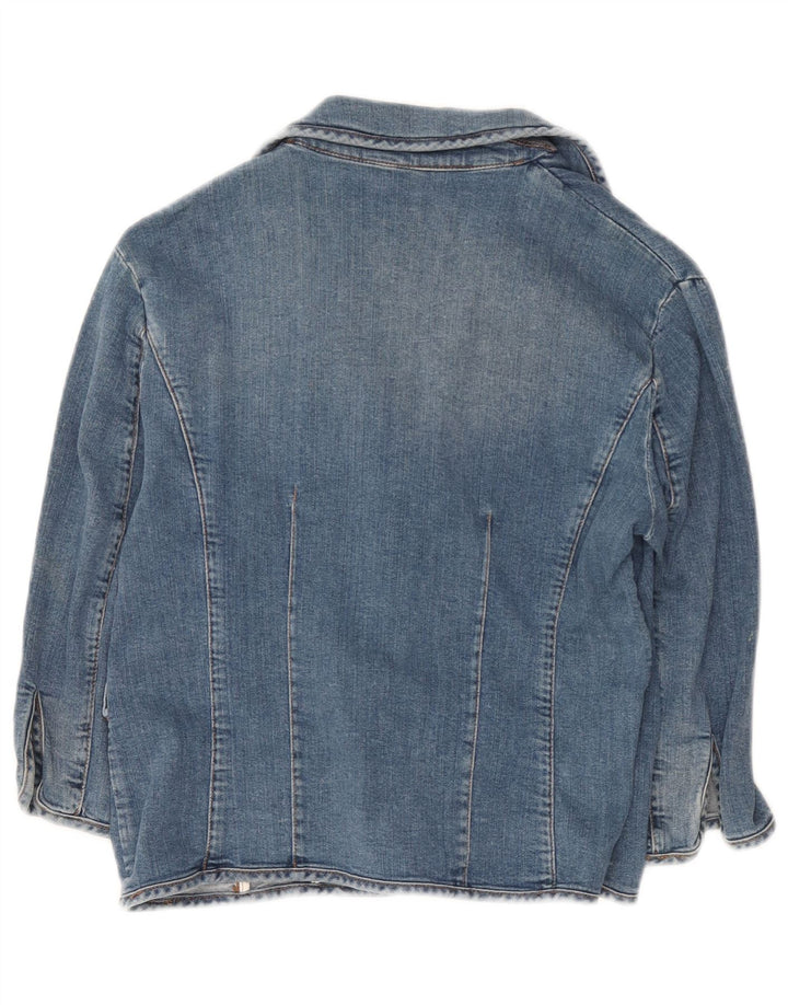 Jaqueta jeans feminina Iceberg manga 3/4 IT 46 grande algodão azul