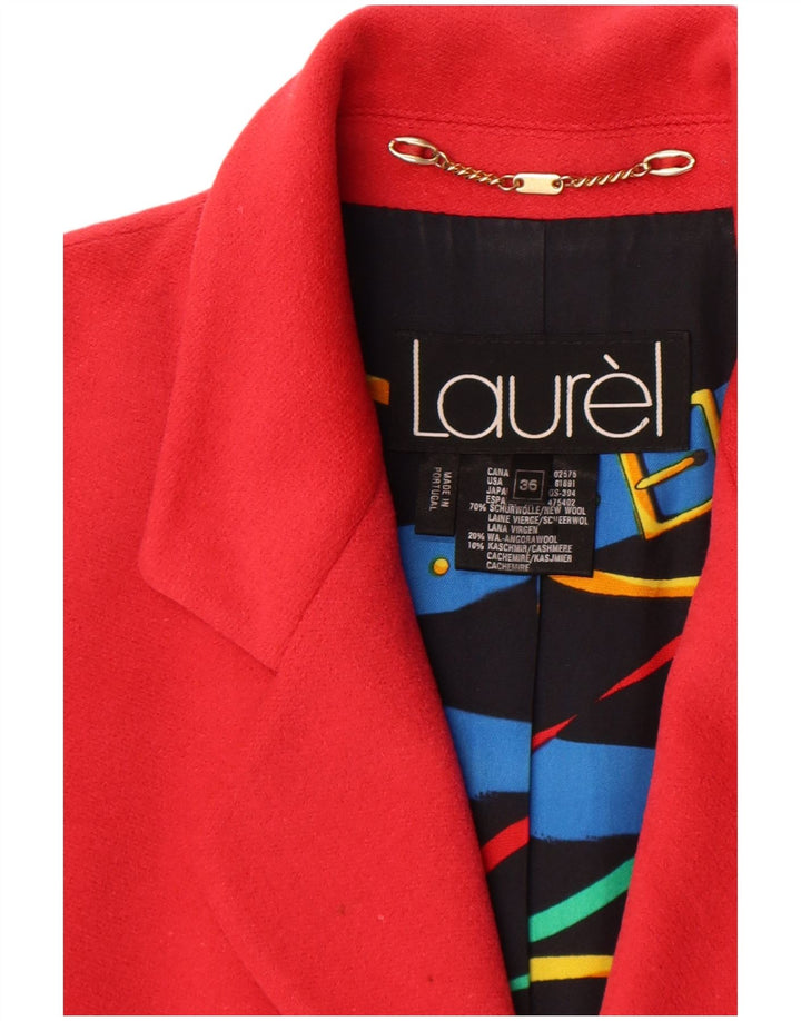 Jaqueta blazer feminina Laurel com 2 botões UE 36 pequena vermelha de lã nova